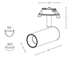 7W LED įleidžiamas šviestuvas, baltas, 3000K, 180015