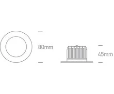 7W LED įleidžiamas šviestuvas, baltas, 3000K, 10107B/W/W