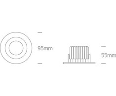 7W LED įleidžiamas šviestuvas, baltas, 3000K, 10107CA/W/W