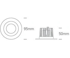 7W LED įleidžiamas šviestuvas, juodas, 3000/4000/5000K, 10107CA/B/V