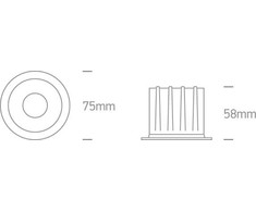 7W LED įleidžiamas šviestuvas, juodas, 3000K, 10107Z/B/W