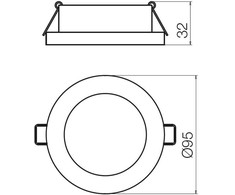 7W LED įleidžiamas šviestuvas MT 137 LED, baltas, 4000K, IP44
