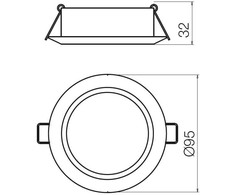 7W LED įleidžiamas šviestuvas MT 138 LED, chromo sp., 4000K, IP44