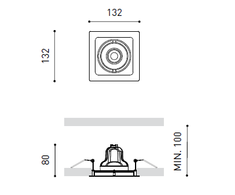 7W LED įleidžiamas šviestuvas TWIST, 3000K (šiltai balta), baltas