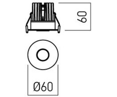 7W LED įleidžiamas šviestuvas XPIXEL, matinės baltos/juodos sp., 3000K