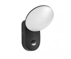 7W LED lauko sieninis šviestuvas MONTI, juodas, 3000K, su judesio davikliu