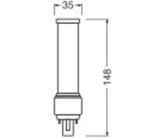 Osram 7W LED lemputė DULUX, G24d-2, baltos matinės sp., 4000K