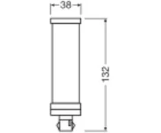 Ledvance 7W LED lemputė DULUX, GX24d-2, baltos matinės sp., 3000K
