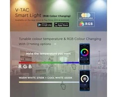 V-tac 7W LED lemputė, E27, suderinama su AMAZON ALEXA ir GOOGLE HOME, 2700-6500K