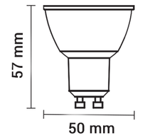 7W LED lemputė GU10, 2700K, 38 laipsnių kampo