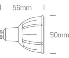7W LED lemputė, GU10, 3000K, 7306GC/W