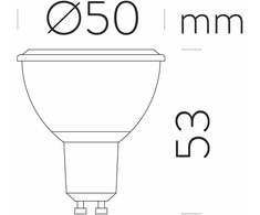 7W LED lemputė, GU10, 3000K, 60°, ACB62426