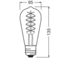 Osram 7W LED lemputė VINTAGE 1906, E27, aukso sp., 2200K, dimeriuojama