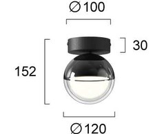 7W LED lubinis šviestuvas ZIREA, tamsaus chromo sp./skaidrus, 3000K, 4330100