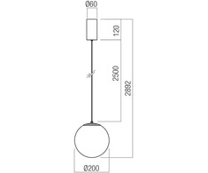 7W LED pakabinamas šviestuvas IRIDES, juodas, 3000K, 01-3594