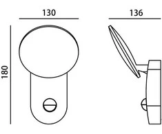 7W LED sieninis fasado šviestuvas MONTI 4K D-SENSOR, juodas, 4000K