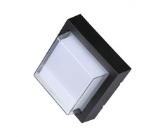 V-tac 7W LED sieninis šviestuvas, juodas, 3000K, IP65
