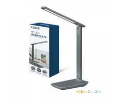 7W LED stalo šviestuvas NOBLITE N, pilkas, 3000/4000/6500K, dimeriuojamas