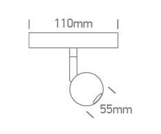 7W LED šviestuvas į magnetines sistemas FLAT, juodas, 3000/4000/5000K, 48V, 38°, 43122F/B/V