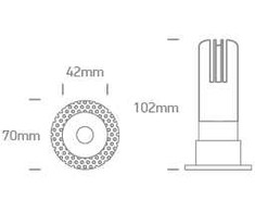 7W LED užglaistomas šviestuvas, baltas, 3000/3500/4000K, 10107JTR/W/V