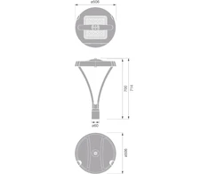 80W LED gatvės šviestuvas URBAN FLEX, pilkas, 4000K, 160° x 47°, ZHAGA, DALI