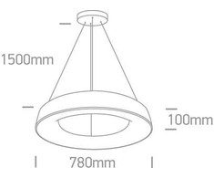 80W LED pakabinamas šviestuvas, juodas, 3000K, 62180NB/B/W