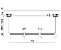 8,4W LED pakabinamas šviestuvas ART MODULAR 4, šlifuoto aukso sp., 3000K, 120cm, DALI