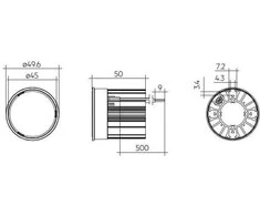Bikuvalt 8,5-12W LED modulis/įleidžiamas šviestuvas SLA DC SNC3, juodas, 3000K, 36°, 50mm