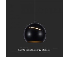 V-tac 8,5W LED pakabinamas šviestuvas, juodas, 3000K