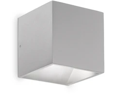 Sieninis šviestuvas Ideal Lux 8,5W LED sieninis fasado šviestuvas RUBIK, pilkas, 3000K, IP54, 326849