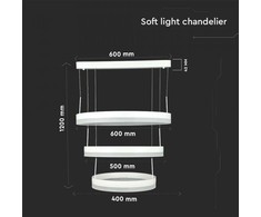 V-tac 86W LED pakabinamas šviestuvas, baltas, 3000K, dimeriuojamas