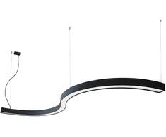 88W LED pakabinamas šviestuvas SEMI S, juodas, 4000K, 3000mm, dimeriuojamas, 3921-0030-4-B-D4
