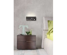 8W + 3W LED sieninis šviestuvas BROOK, juodas, 3000K, šviesos kampas 120°, skaitymo šviestuvėlio - 20°, su USB, 01-2985