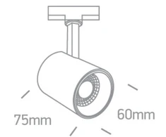 Bikuva.lt 8W LED šviestuvas į bėgelius, baltas, 3000K, 65646T/W/W