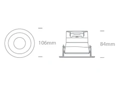 8W įleidžiamas pakreipiamas šviestuvas, baltas, 3000K, dimeriuojamas, IP54, 11106PK/W/W