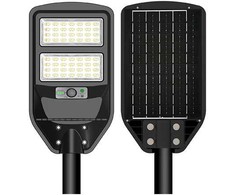 8W LED gatvės šviestuvas su saulės baterija, juodas, 6000K