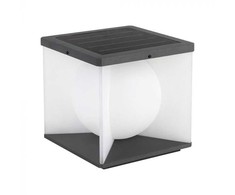 V-tac 8W LED įkraunamas lauko šviestuvas su saulės baterija, juodos/baltos sp., 3000K, IP65