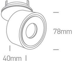 8W LED įleidžiamas pakreipiamas šviestuvas, juodas, 3000K, 11108LA/B/W