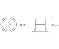 8W LED įleidžiamas šviestuvas, baltas, 3000K, 10108D1/W/W