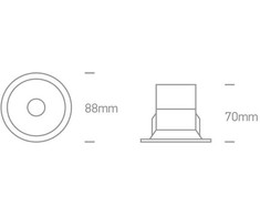 8W LED įleidžiamas šviestuvas, juodas, 3000K, 10108D/B/W