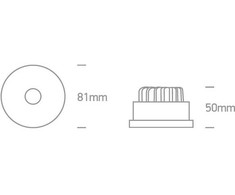 8W LED įleidžiamas šviestuvas, juodas, 3000K, 10108R/B/W