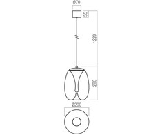 8W LED pakabinamas šviestuvas DROP, juodos/dūmų sp., 3000K, 01-3628