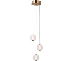 Lubinis šviestuvas Italux 8W LED pakabinamas šviestuvas GANTI, aukso/baltos sp., 3000K
