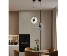 Bikuva.lt 8W LED pakabinamas šviestuvas, juodu korpusu/dūmų sp. stiklas, 3000K, 23072