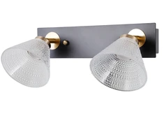 Lubinis šviestuvas 8W LED paviršinis šviestuvas ORELLA, juodos/aukso sp./skaidrus, 3000K