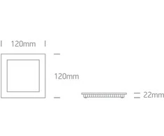 8W LED įleidžiama panelė, pilka, 3000K