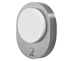 8W LED sieninis fasado šviestuvas ENDURA STYLE DISC, plieno sp., 3000K, su judesio davikliu, IP44