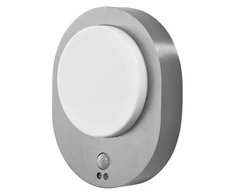 Sieninis šviestuvas 8W LED sieninis fasado šviestuvas ENDURA STYLE DISC, plieno sp., 3000K, su judesio davikliu, IP44