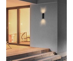 Sieninis šviestuvas V-tac 8W LED sieninis fasado šviestuvas, juodas, 4000K, IP65, šviečia į viršų ir į apačią