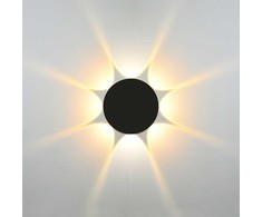 Sieninis šviestuvas 8W LED sieninis fasado šviestuvas MACBA, juodas, 3000K